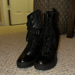 Steve Madden Black Combat Boots